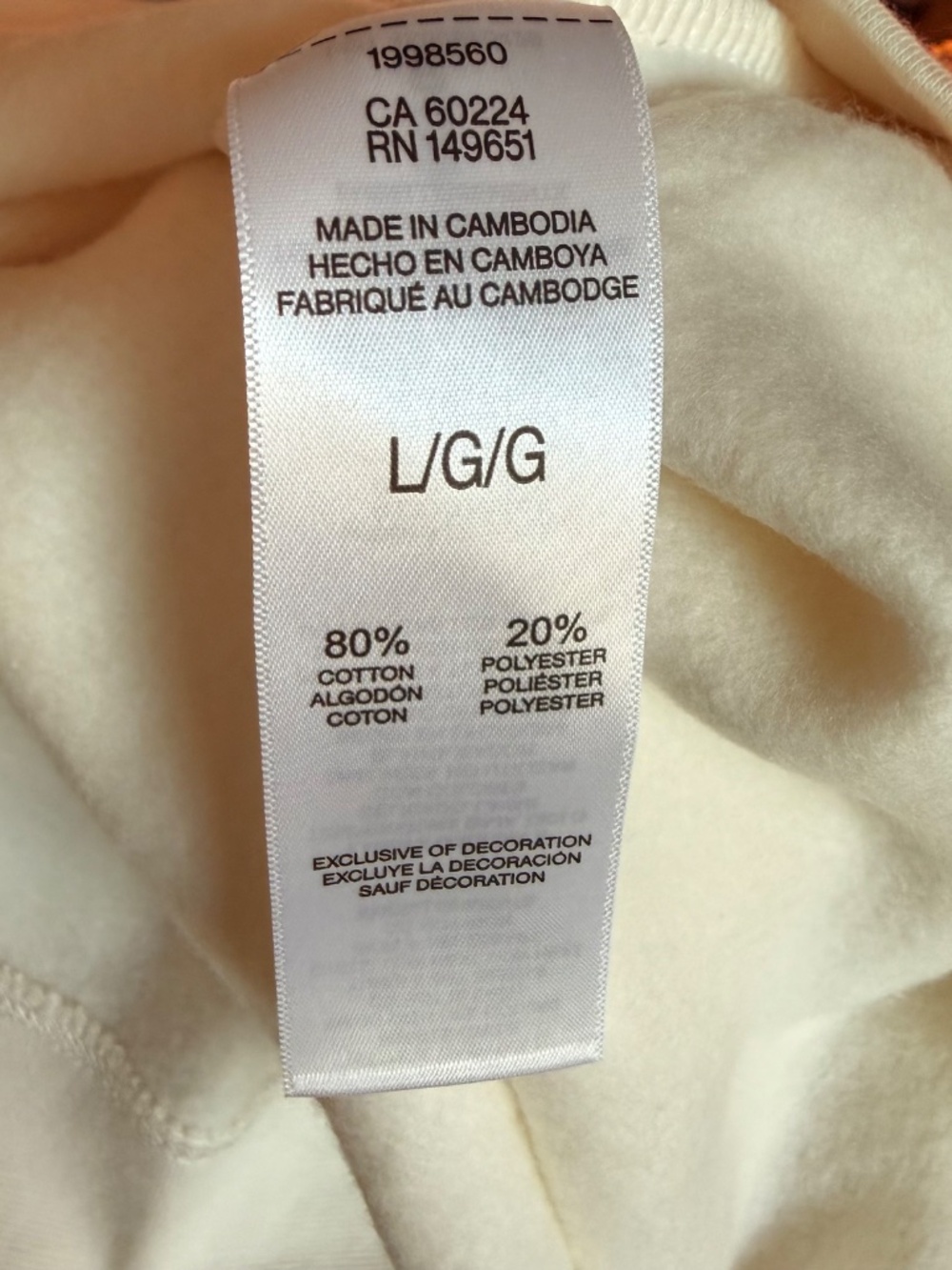 Esprit Retro Rainbow Logo Crewneck Sweatshirt Cream Size L NWT - Picture 6 of 8